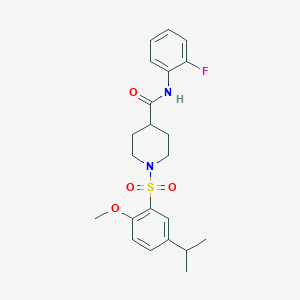 N-(2-fluorophenyl)-1-((5-isopropyl-2-methoxyphenyl)sulfonyl)piperidine-4-carboxamide