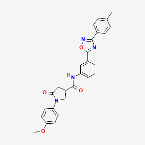 1-(4-methoxyphenyl)-5-oxo-N-(3-(3-(p-tolyl)-1,2,4-oxadiazol-5-yl)phenyl)pyrrolidine-3-carboxamide