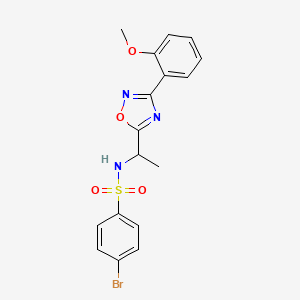 molecular formula C17H16BrN3O4S B7701150 4-bromo-N-(1-(3-(2-methoxyphenyl)-1,2,4-oxadiazol-5-yl)ethyl)benzenesulfonamide 