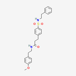 molecular formula C26H30N2O4S B7701157 N-(4-methoxyphenethyl)-3-(4-(N-phenethylsulfamoyl)phenyl)propanamide 