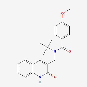 molecular formula C22H24N2O3 B7701159 N-(tert-butyl)-N-((2-hydroxyquinolin-3-yl)methyl)-4-methoxybenzamide 