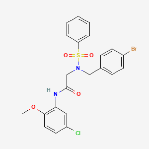 molecular formula C22H20BrClN2O4S B7701180 2-{N-[(4-bromophenyl)methyl]benzenesulfonamido}-N-(2-methylpropyl)acetamide 