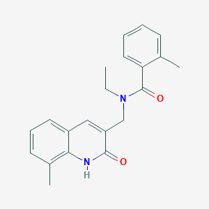 molecular formula C21H22N2O2 B7701181 N-ethyl-N-((2-hydroxy-8-methylquinolin-3-yl)methyl)-2-methylbenzamide 