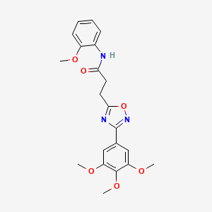 molecular formula C21H23N3O6 B7701208 N-(2-methoxyphenyl)-3-(3-(3,4,5-trimethoxyphenyl)-1,2,4-oxadiazol-5-yl)propanamide 