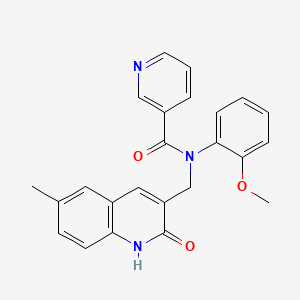 molecular formula C24H21N3O3 B7701223 N-((2-hydroxy-6-methylquinolin-3-yl)methyl)-N-(2-methoxyphenyl)nicotinamide 