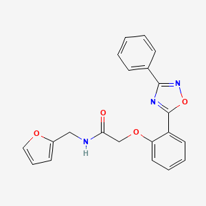 molecular formula C21H17N3O4 B7701226 N-(furan-2-ylmethyl)-2-(2-(3-phenyl-1,2,4-oxadiazol-5-yl)phenoxy)acetamide 