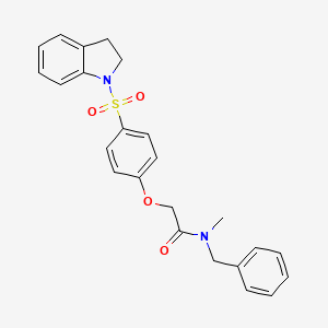 molecular formula C24H24N2O4S B7701237 N-cyclopropyl-2-[4-(2,3-dihydro-1H-indole-1-sulfonyl)phenoxy]acetamide 