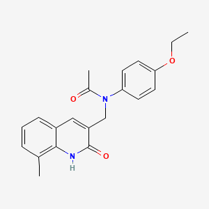 molecular formula C21H22N2O3 B7701241 N-(4-ethoxyphenyl)-N-((2-hydroxy-8-methylquinolin-3-yl)methyl)acetamide 