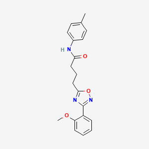 molecular formula C20H21N3O3 B7701251 4-(3-(2-methoxyphenyl)-1,2,4-oxadiazol-5-yl)-N-(p-tolyl)butanamide 