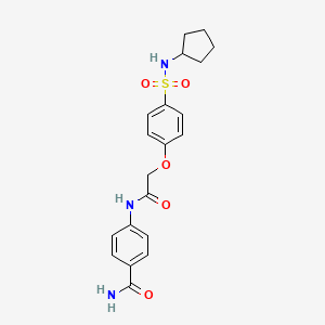 molecular formula C20H23N3O5S B7701268 4-[[2-[4-(Cyclopentylsulfamoyl)phenoxy]acetyl]amino]benzamide CAS No. 722466-72-0