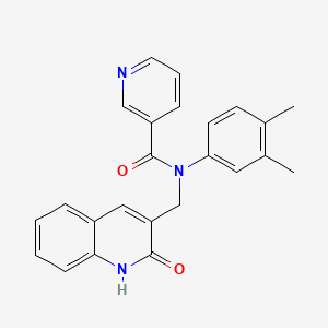 molecular formula C24H21N3O2 B7701285 N-(3,4-dimethylphenyl)-N-((2-hydroxyquinolin-3-yl)methyl)nicotinamide 