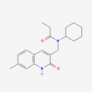 N-cyclohexyl-N-((2-hydroxy-7-methylquinolin-3-yl)methyl)propionamide