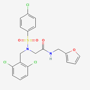 2-[(4-chlorophenyl)sulfonyl-[(2,6-dichlorophenyl)methyl]amino]-N-(furan-2-ylmethyl)acetamide