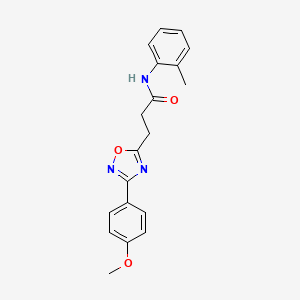 molecular formula C19H19N3O3 B7701332 3-(3-(4-methoxyphenyl)-1,2,4-oxadiazol-5-yl)-N-(o-tolyl)propanamide 