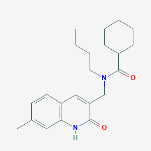 molecular formula C22H30N2O2 B7701347 N-butyl-N-((2-hydroxy-7-methylquinolin-3-yl)methyl)cyclohexanecarboxamide 