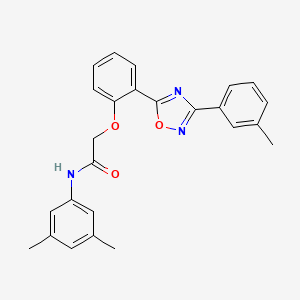 molecular formula C25H23N3O3 B7701349 N-(3,5-dimethylphenyl)-2-(2-(3-(m-tolyl)-1,2,4-oxadiazol-5-yl)phenoxy)acetamide 