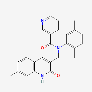 N-(2,5-dimethylphenyl)-N-((2-hydroxy-7-methylquinolin-3-yl)methyl)nicotinamide