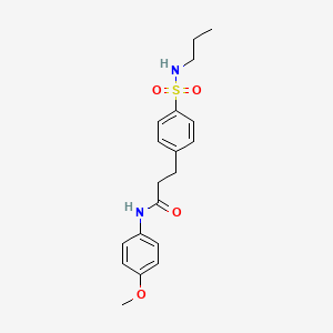 molecular formula C19H24N2O4S B7701359 N-(4-methoxyphenyl)-3-(4-(N-propylsulfamoyl)phenyl)propanamide 