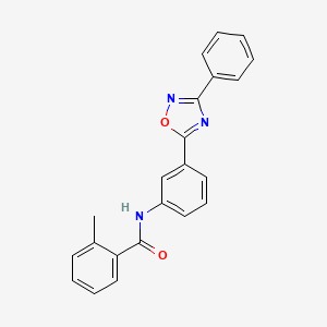 molecular formula C22H17N3O2 B7701389 2-methyl-N-(3-(3-phenyl-1,2,4-oxadiazol-5-yl)phenyl)benzamide 