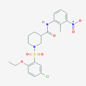 molecular formula C21H24ClN3O6S B7701395 1-(5-chloro-2-ethoxybenzenesulfonyl)-N-(2-methoxyethyl)piperidine-3-carboxamide 