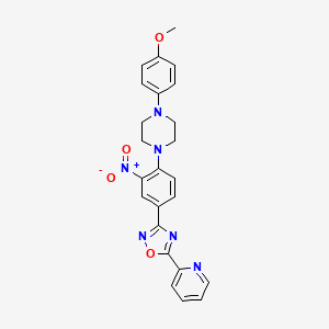 molecular formula C24H22N6O4 B7701417 3-(4-(4-(4-methoxyphenyl)piperazin-1-yl)-3-nitrophenyl)-5-(pyridin-2-yl)-1,2,4-oxadiazole 