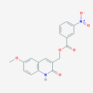 molecular formula C18H14N2O6 B7701423 (2-hydroxy-6-methoxyquinolin-3-yl)methyl 3-nitrobenzoate 