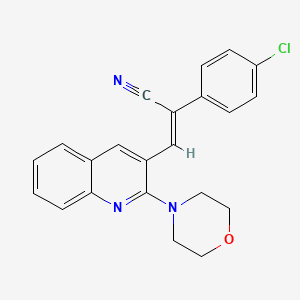 molecular formula C22H18ClN3O B7701435 (Z)-2-(4-chlorophenyl)-3-(2-morpholinoquinolin-3-yl)acrylonitrile 