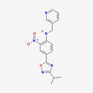 4-(3-isopropyl-1,2,4-oxadiazol-5-yl)-2-nitro-N-(pyridin-3-ylmethyl)aniline