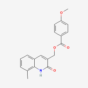 molecular formula C19H17NO4 B7701489 (2-hydroxy-8-methylquinolin-3-yl)methyl 4-methoxybenzoate 