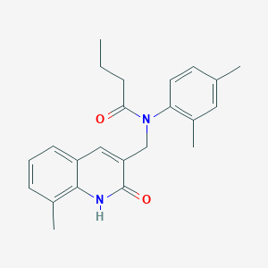 N-(2,4-dimethylphenyl)-N-((2-hydroxy-8-methylquinolin-3-yl)methyl)butyramide