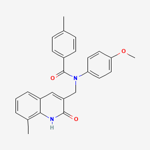 N-((2-hydroxy-8-methylquinolin-3-yl)methyl)-N-(4-methoxyphenyl)-4-methylbenzamide