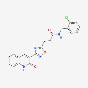 N-(2-chlorobenzyl)-3-(3-(2-hydroxyquinolin-3-yl)-1,2,4-oxadiazol-5-yl)propanamide