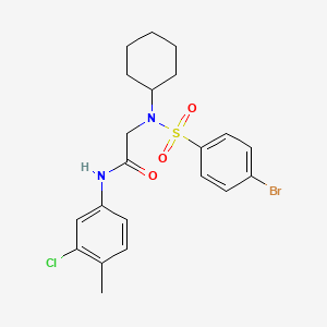 molecular formula C21H24BrClN2O3S B7701532 2-(N-cyclohexyl4-bromobenzenesulfonamido)-N-(2-ethyl-6-methylphenyl)acetamide 