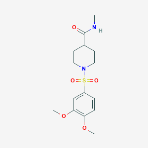 molecular formula C15H22N2O5S B7701551 1-((3,4-dimethoxyphenyl)sulfonyl)-N-methylpiperidine-4-carboxamide 