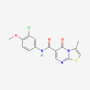 molecular formula C15H12ClN3O3S B7701567 3-methyl-5-oxo-N-[(pyridin-2-yl)methyl]-5H-[1,3]thiazolo[3,2-a]pyrimidine-6-carboxamide 