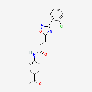 molecular formula C19H16ClN3O3 B7701582 N-(4-acetylphenyl)-3-(3-(2-chlorophenyl)-1,2,4-oxadiazol-5-yl)propanamide 