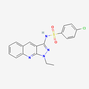 4-chloro-N-(1-ethyl-1H-pyrazolo[3,4-b]quinolin-3-yl)benzenesulfonamide