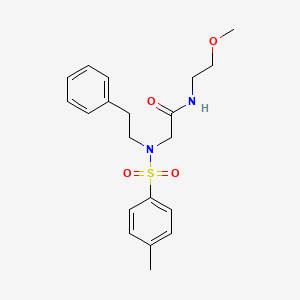 molecular formula C20H26N2O4S B7701607 N-[(2-methoxyphenyl)methyl]-2-[N-(2-phenylethyl)4-methylbenzenesulfonamido]acetamide 