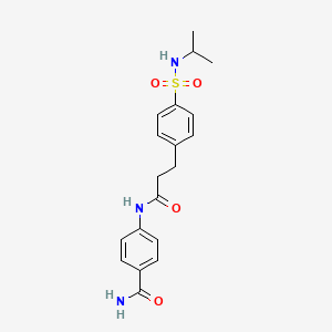 molecular formula C19H23N3O4S B7701679 4-[3-[4-(Propan-2-ylsulfamoyl)phenyl]propanoylamino]benzamide CAS No. 700855-15-8