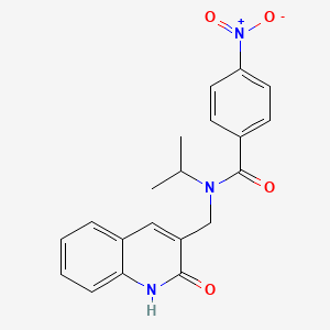 molecular formula C20H19N3O4 B7701712 N-((2-hydroxyquinolin-3-yl)methyl)-N-isopropyl-4-nitrobenzamide 