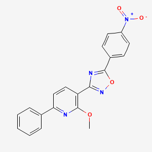 molecular formula C20H14N4O4 B7701724 3-(2-methoxy-6-phenylpyridin-3-yl)-5-(4-nitrophenyl)-1,2,4-oxadiazole 