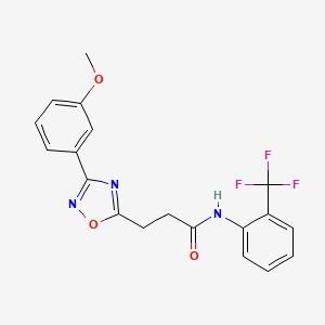 3-(3-(3-methoxyphenyl)-1,2,4-oxadiazol-5-yl)-N-(2-(trifluoromethyl)phenyl)propanamide