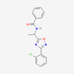 molecular formula C17H14ClN3O2 B7701780 N-(1-(3-(2-chlorophenyl)-1,2,4-oxadiazol-5-yl)ethyl)benzamide 