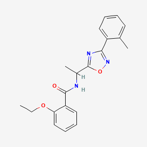 molecular formula C20H21N3O3 B7701814 2-ethoxy-N-(1-(3-(o-tolyl)-1,2,4-oxadiazol-5-yl)ethyl)benzamide 