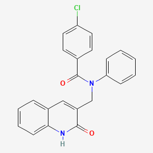 molecular formula C23H17ClN2O2 B7701831 4-chloro-N-((2-hydroxyquinolin-3-yl)methyl)-N-phenylbenzamide 