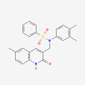 N-(3,4-dimethylphenyl)-N-((2-hydroxy-6-methylquinolin-3-yl)methyl)benzenesulfonamide