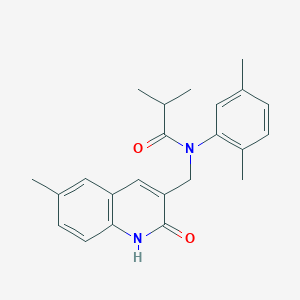 molecular formula C23H26N2O2 B7701913 N-(2,5-dimethylphenyl)-N-((2-hydroxy-6-methylquinolin-3-yl)methyl)isobutyramide 