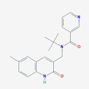 N-(tert-butyl)-N-((2-hydroxy-6-methylquinolin-3-yl)methyl)nicotinamide