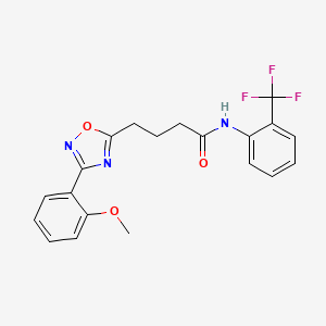 molecular formula C20H18F3N3O3 B7702007 4-(3-(2-methoxyphenyl)-1,2,4-oxadiazol-5-yl)-N-(2-(trifluoromethyl)phenyl)butanamide 