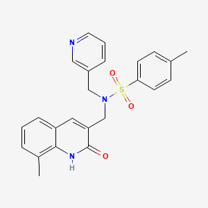 molecular formula C24H23N3O3S B7702034 N-((2-hydroxy-8-methylquinolin-3-yl)methyl)-4-methyl-N-(pyridin-3-ylmethyl)benzenesulfonamide 